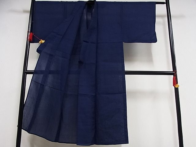 平和屋-こころ店■夏物 男性 本場小千谷ちぢみ 色無地 濃藍色 麻 逸品 AAAE3824Bphの画像2