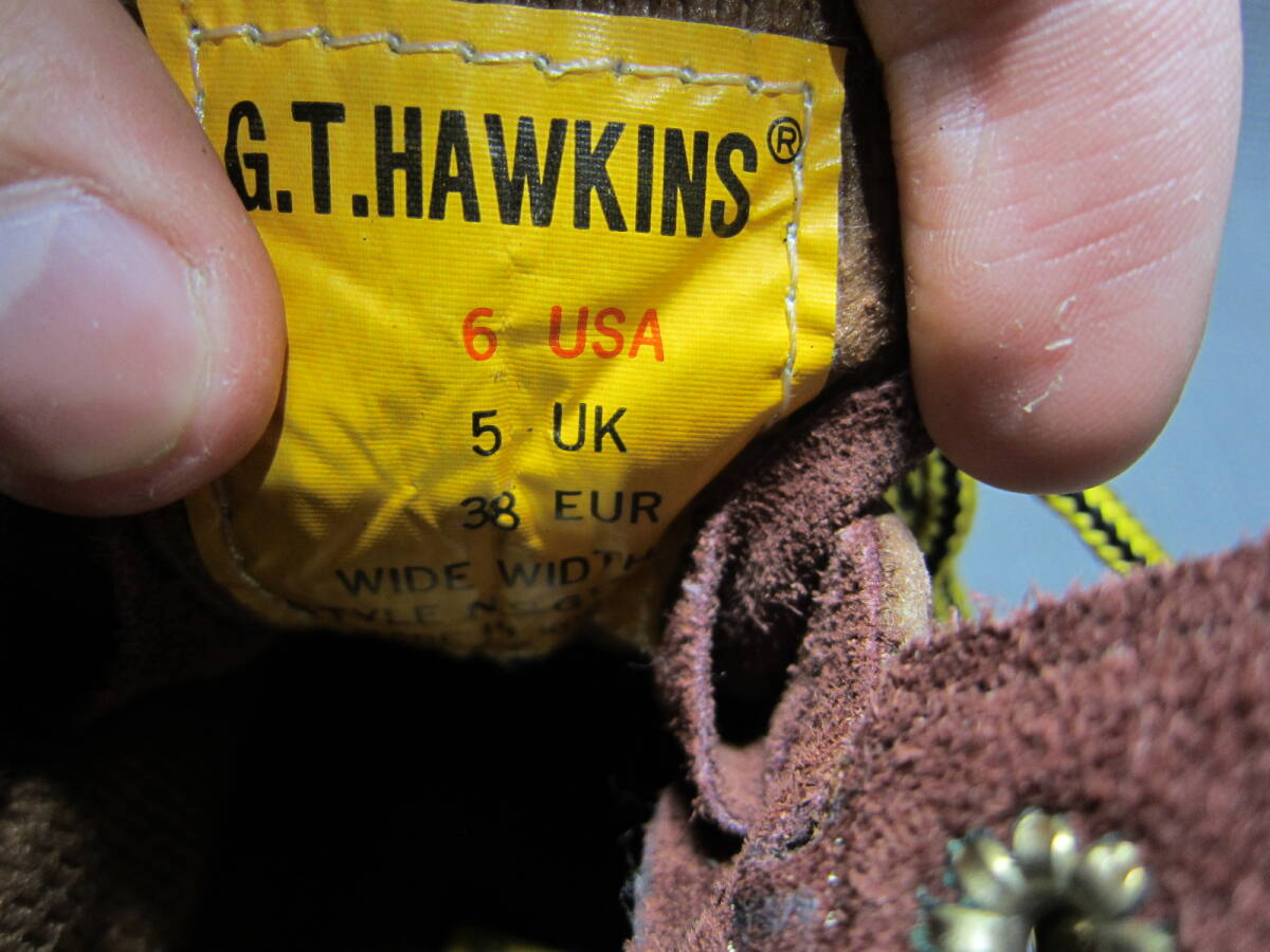 G.T. HAWKINS GTホーキンス トレッキングシューズ ブーツ US6 24cm ブラウン S2404Bの画像8