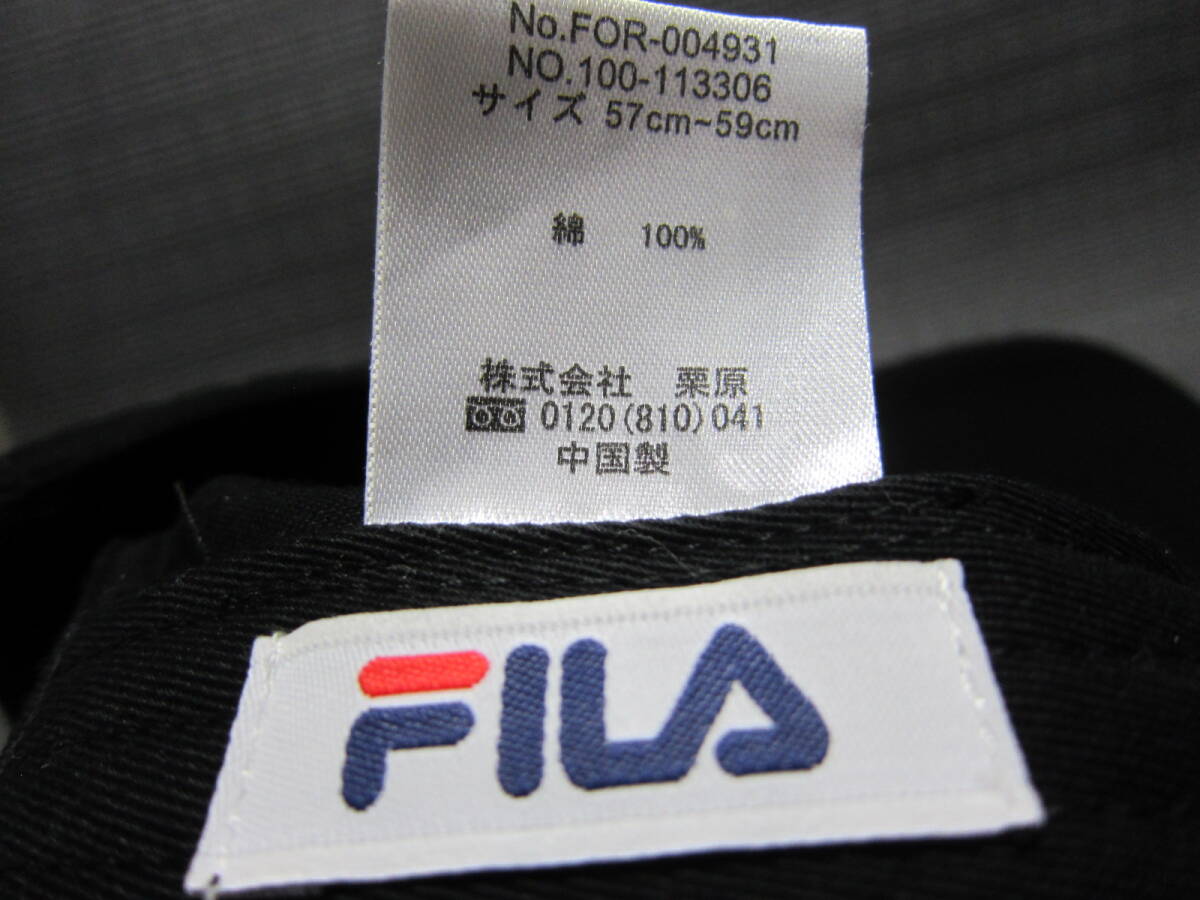 FILA フィラ　ゴルフ　キャップ　帽子　黒　57～59cm　S2404E_画像5