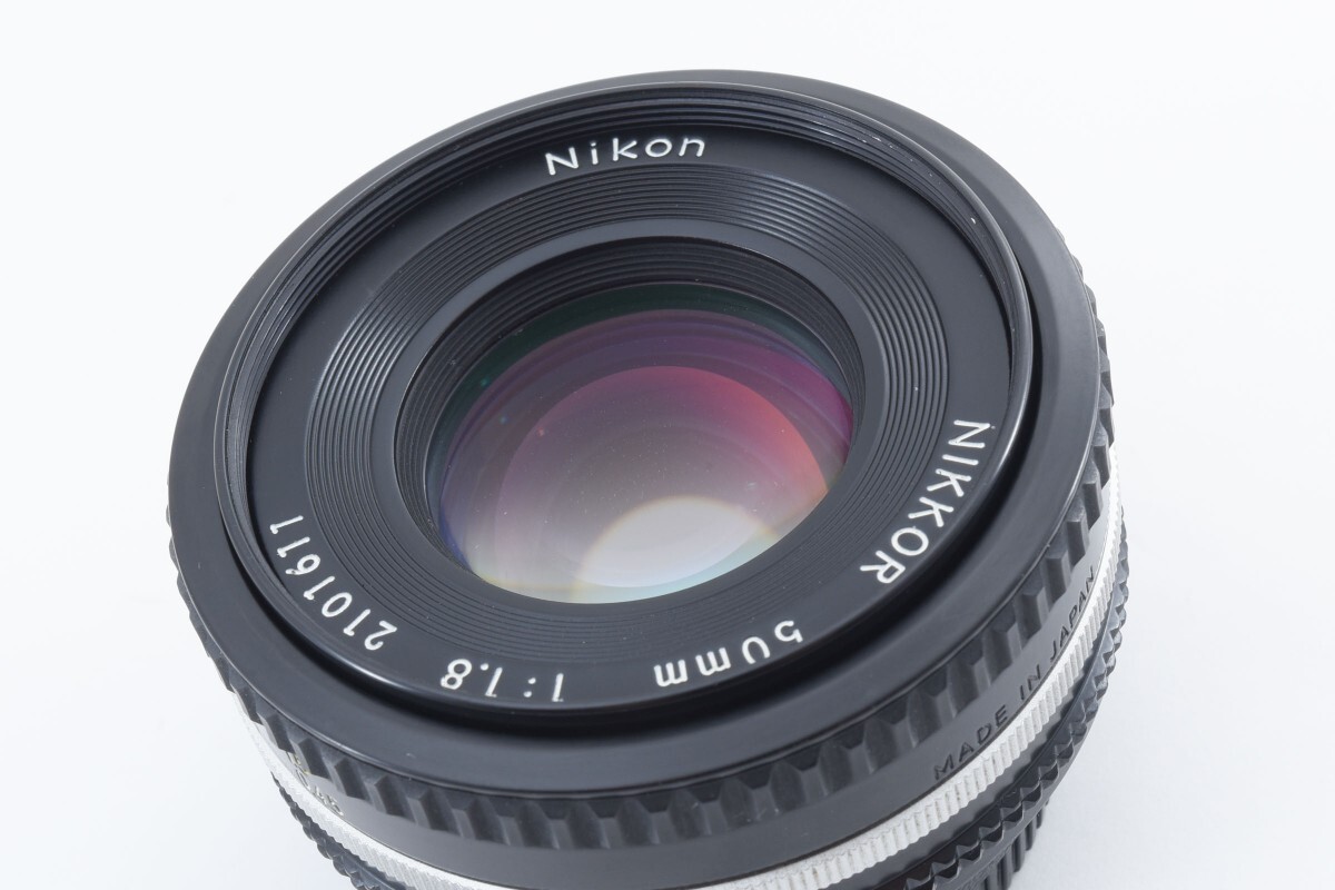 ★新品級 動作確認済★ NIKON ニコン AI-S NIKKOR 50mm f1.8 MF レンズ HR-4 フード付 防湿庫管理 #A551の画像10