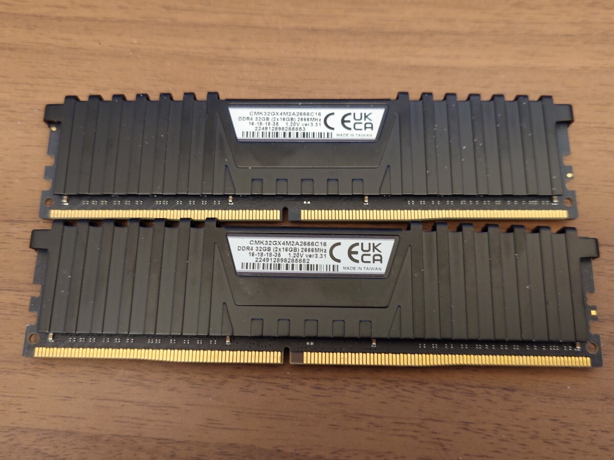 CORSAIR DDR4-2666MHz デスクトップPC用 メモリ VENGEANCE LPX シリーズ 32GB [16GB×2枚] の画像1