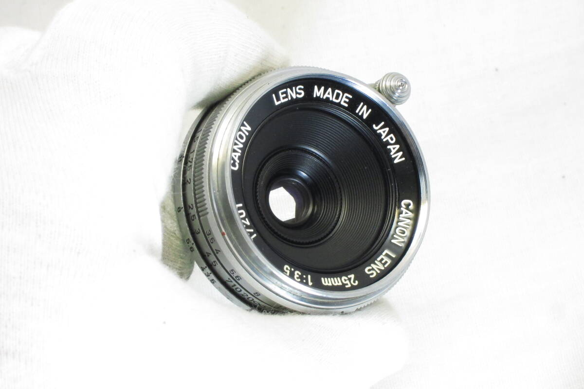 Canon Lens 25mm 1:3.5 ライカＬマウント オリジナルファインダー付_画像7