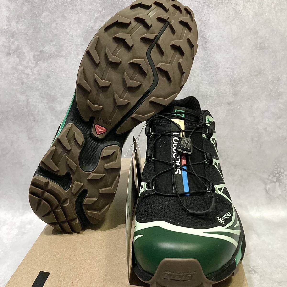 25.5cm 新品正規品 Salomon XT-6 GTX GORE-TEX Black/Eden/Green Ash サロモン XT-6 ゴアテックス US7.5の画像6