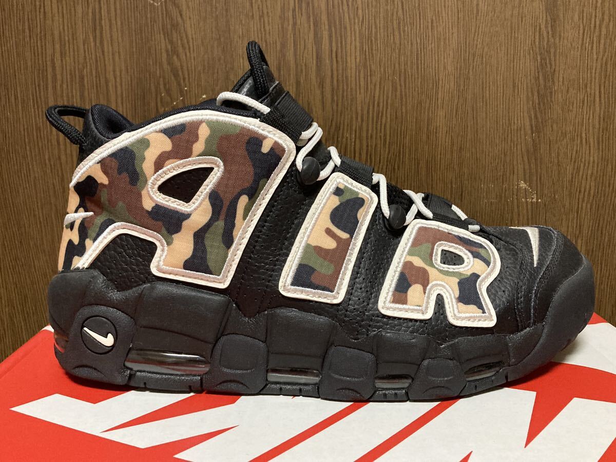 19年製 NIKE AIR MORE UPTEMPO 96 QS SU19 ナイキ エア モア アップテンポ【CJ6122-001】BLACK CAMO ブラック カモ 迷彩 US10の画像2