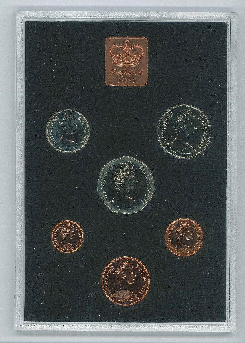 イギリス ロイヤルミント エリザベス2世 1971年 プルーフ 6枚セット 記念硬貨 通常プルーフ貨幣セット