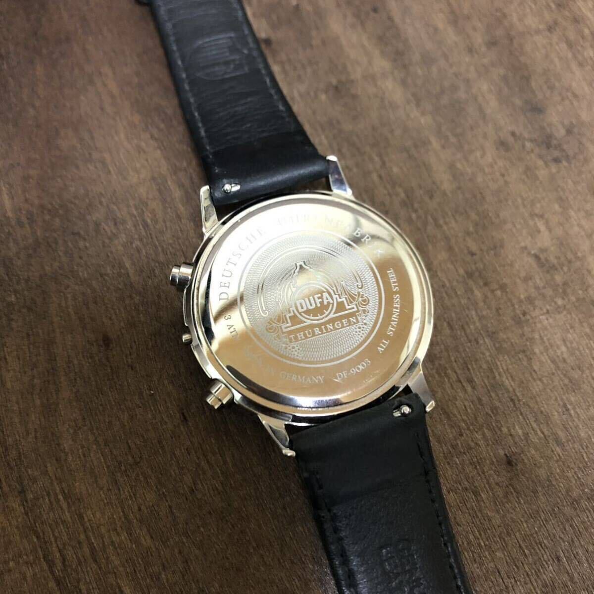 【1円スタート】ジャンク品 DUFA ドゥッファ Hannes Chrono 腕時計 DF-9003 クロノグラフ／デイト リューズ無し メンズ アナログの画像2