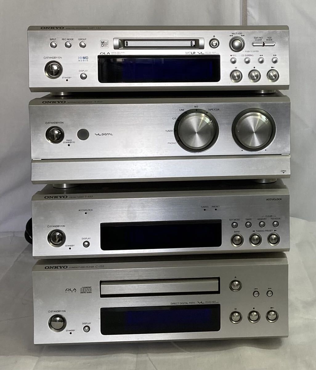 訳ありONKYO オンキョー オーディオセット(D-302E/MD-133/A-933/T-433/C-733) 中古 現状の画像2