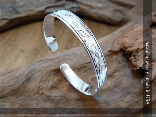 10mmブラックボーダーバングル◆ハワイアンジュエリーsilver925純銀925ギフトプレゼント記念日誕生日結婚記念日バレンタインホワイトデー