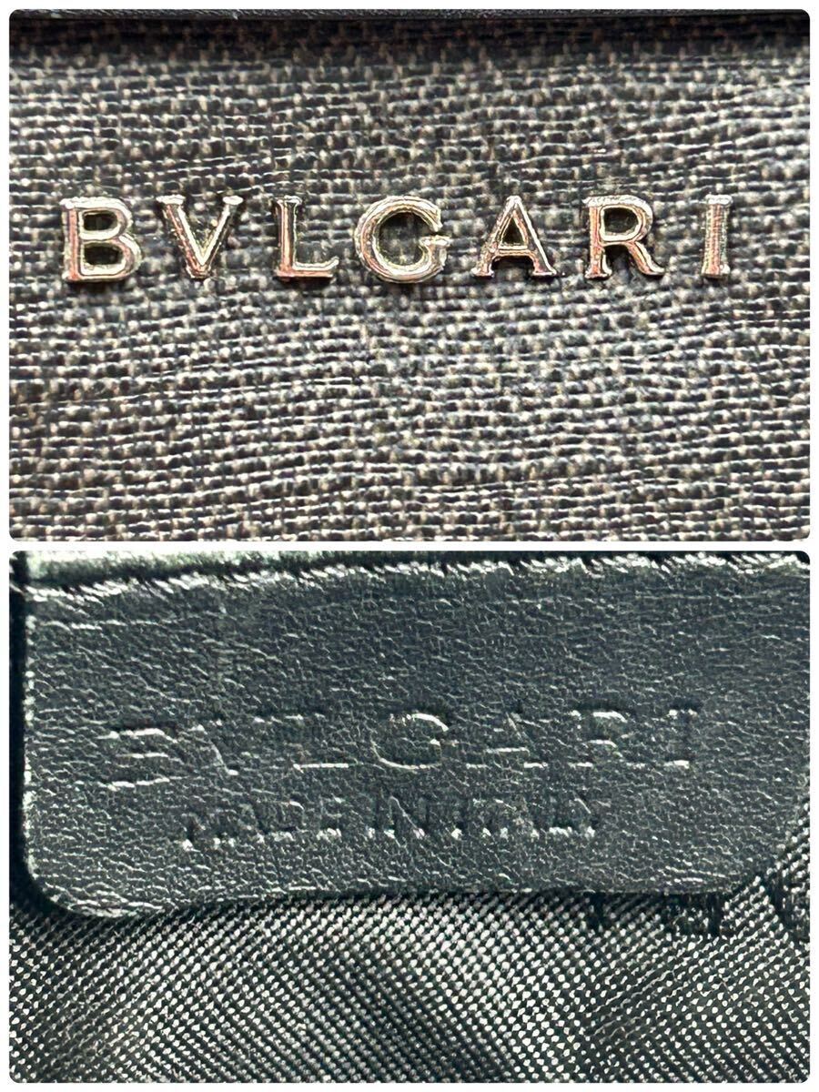 『美品』BVLGARI ブルガリ ウィークエンド ビジネスバッグ ブリーフケース トート ショルダー 2way可 レザー グレー ブラック 黒 メンズ _画像8