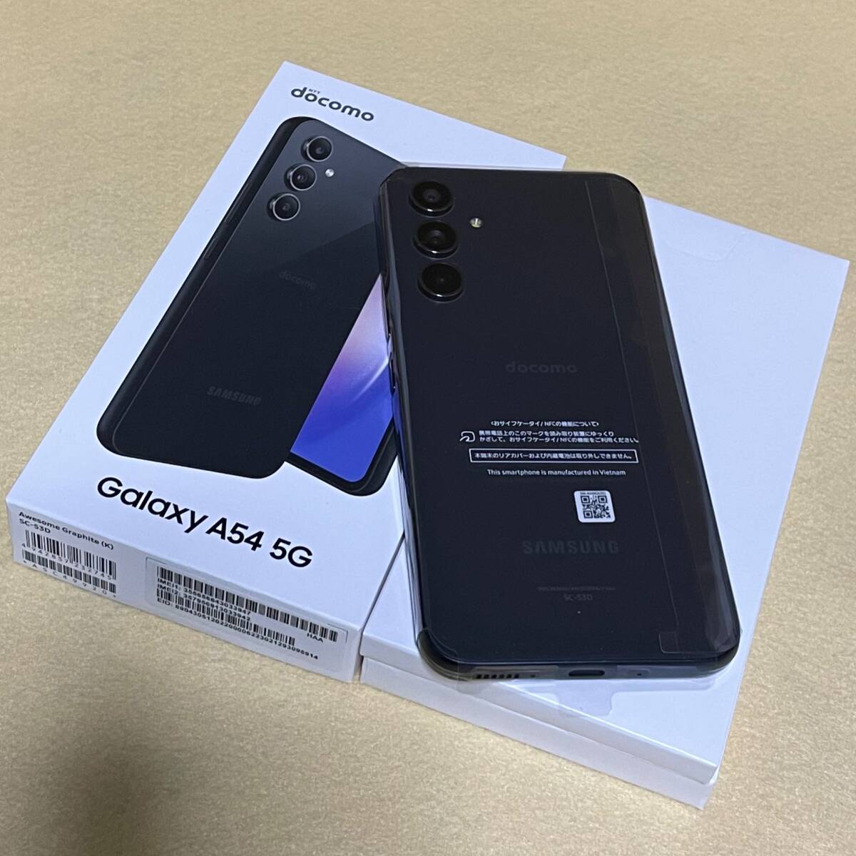 【新品/未使用/docomo版SIMフリー】Galaxy A54［SC-53D］オーサムグラファイト★判定〇/残債なし★　04011_画像1