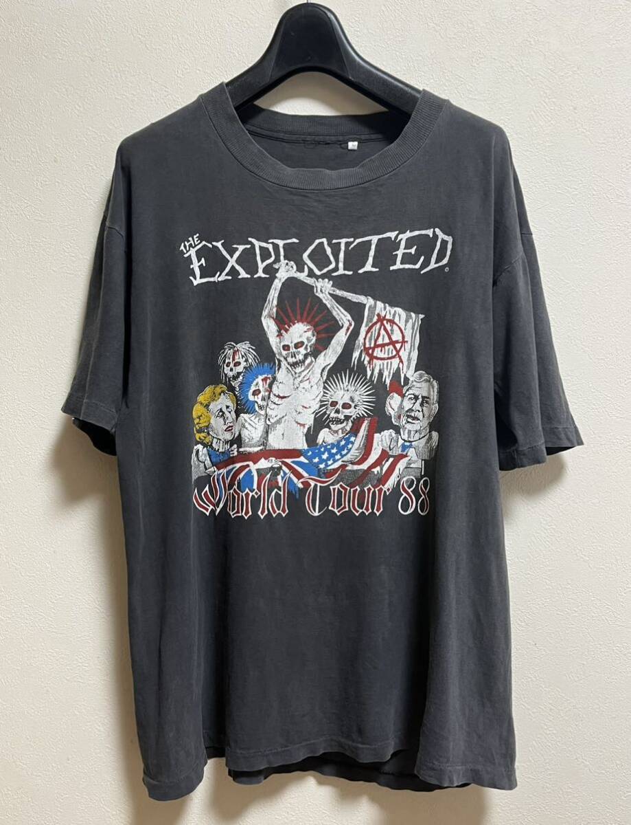 80s EXPLOITED Tシャツ L 大きめ PUNKS NOT DEAD ツアーTシャツ バンドTシャツ バンT ヴィンテージ パンク ハードコア エクスプロイテッドの画像2