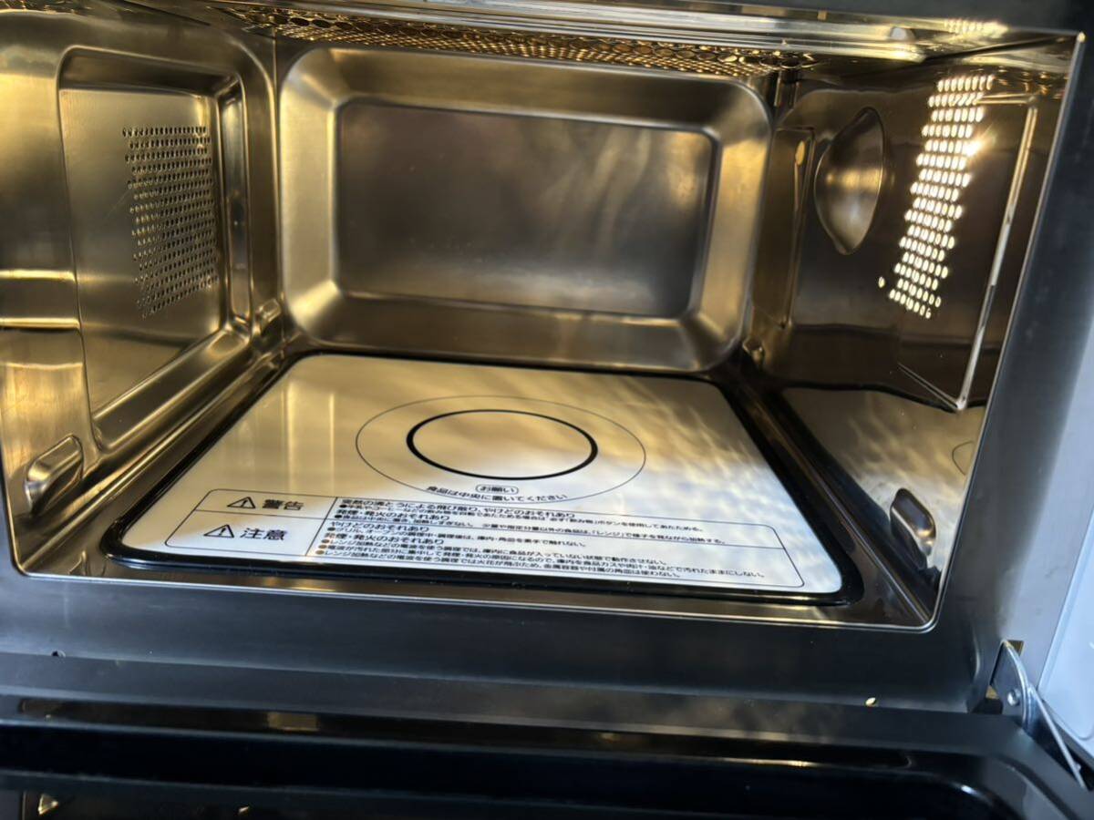 【美品】アイリスオーヤマ IRIS OHYAMA オーブンレンジ 電子レンジ MO-F1805-W 2021年製 ヘルツフリー フラットテーブル 家庭用 動作品の画像3