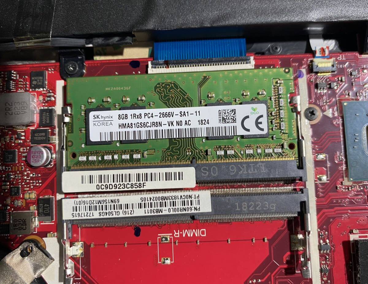通電可 画面表示不可 ASUS GL504G Intel 第8世代Core i7 GeForce GTX メモリ8GB/15.6インチ ジャンク304の画像8