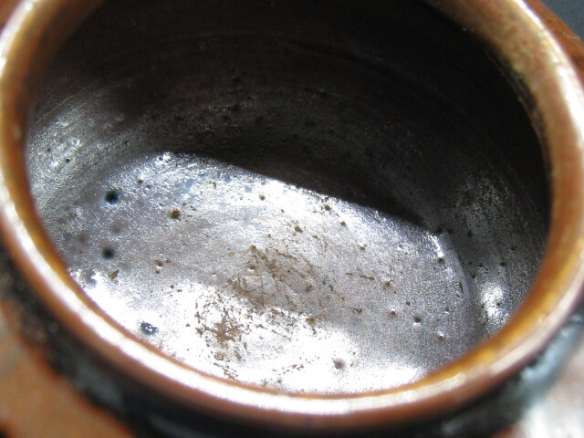 ４G47 高取焼 茶入 半月造 仕覆 茶道具 大海 瀬戸 の画像8