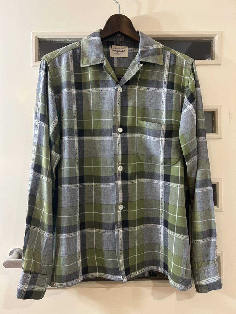 Gimbels製 レーヨンチェックシャツ Size:S 50's ~ 60's の画像1