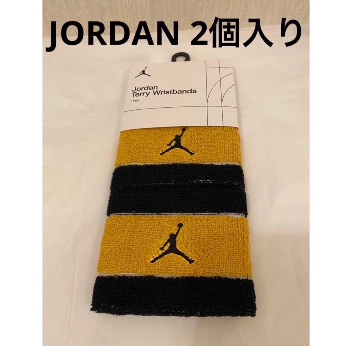 NIKE ナイキ ジョーダン　JORDAN リストバンド　ブラック　ゴールド イエロー　テリーブラック　JD1005-039