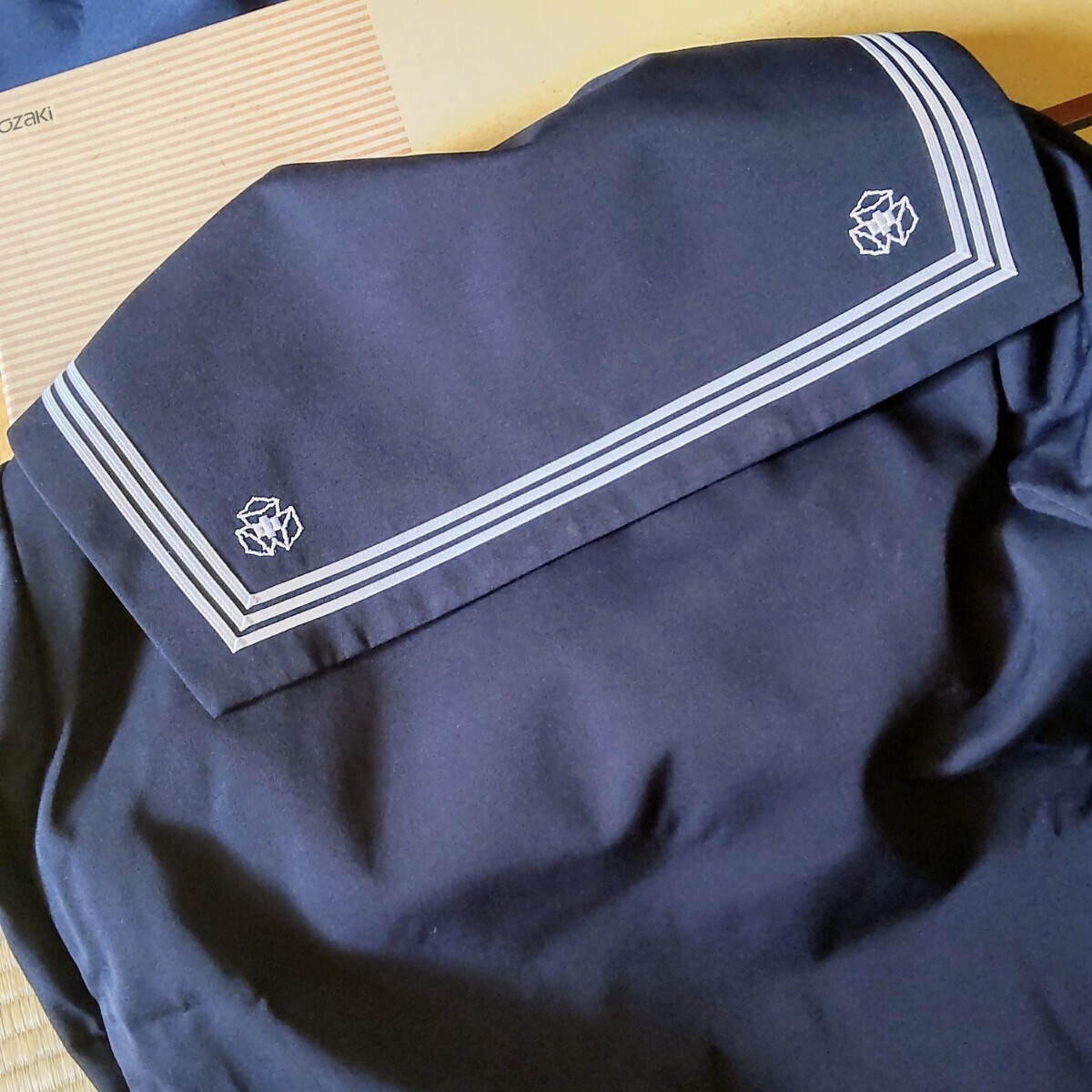  не использовался 1 иен матроска шарф верхняя одежда большой размер 180A зима предмет 3шт.@ линия женщина школьная форма Iwate префектура . иметь . неполная средняя школа темно-синий форма 