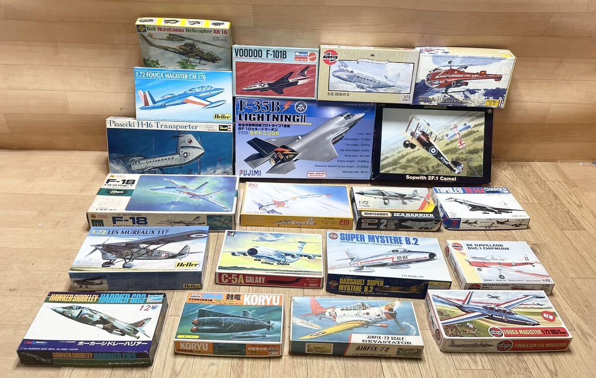 希少！ 未組立 多数 Revell AIRFIX matchbox Heller FUJIMI 等 戦闘機 F-35B C-5A 等 大量 まとめて 20点 J6の画像1