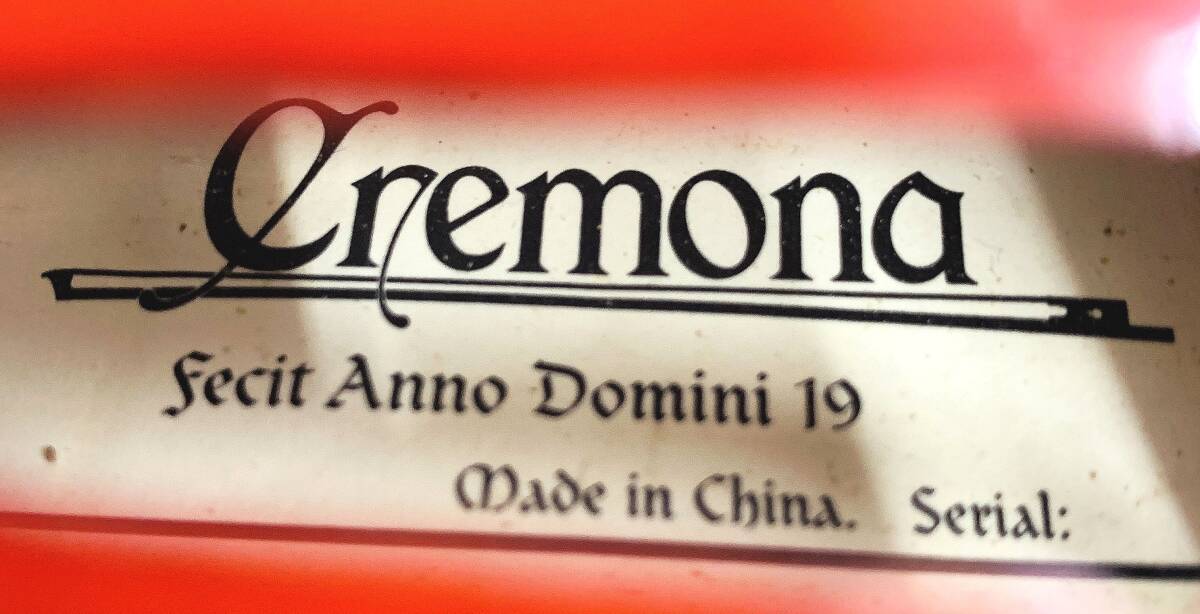 Cremona クレモナ バイオリン 4/4 Fecit Anno Domini19 ヴァイオリン made in China SIEGLER 弓 ハードケース 予備弦 付属【整備調整済み】_画像3