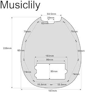 Musiclily 9穴 Musicman Stingray ベース用 ピックガード 、4プライ茶べっの画像2