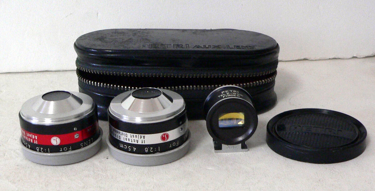 ★ ジャンク品 / PETRI AUX Wide-Angle Lens/TELEPHOTO/TELE-WIDE FINDERケース付き ファインダー レンズ ★_画像1