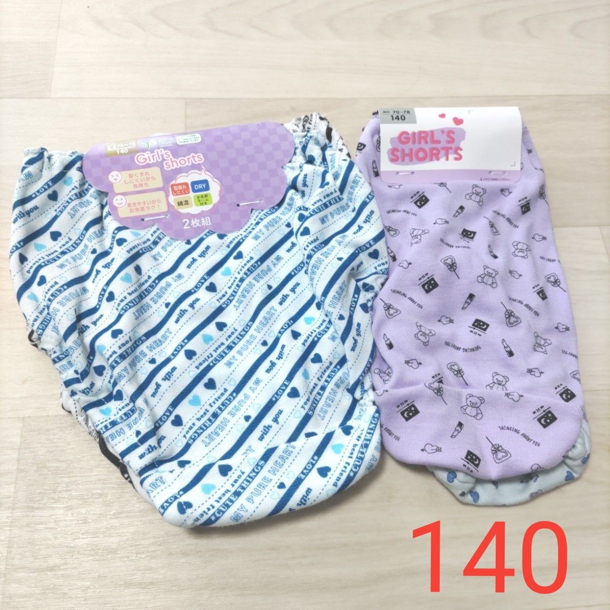 ☆　女の子　ショーツ(パンツ)　下着　4枚セット　140サイズ　新品　 女児ショーツ