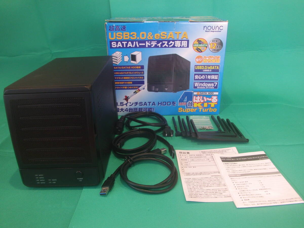 SATA 4台はい～るKit Super Turbo (NV-HS402U3S) NOVAC ノバック (付属品：マニュアル・ケーブル類・ガイドレール・ビス 欠品なし)の画像7