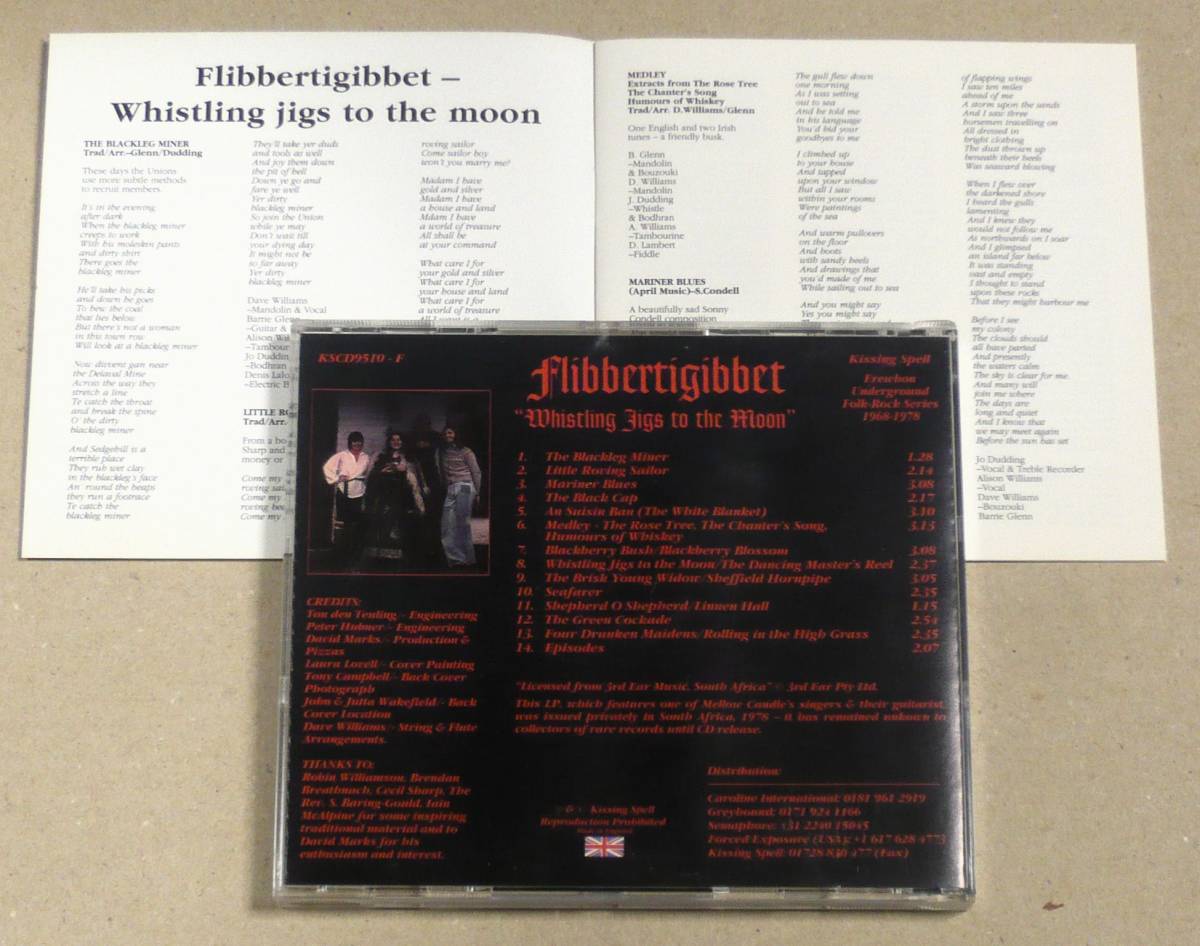 輸入CD◎FLIBBERTIGIBBET／Whistling Jigs To The Moon　元メロウ・キャンドルのウィリアムズ夫妻が南アフリカ移住後に結成したグループ_画像2