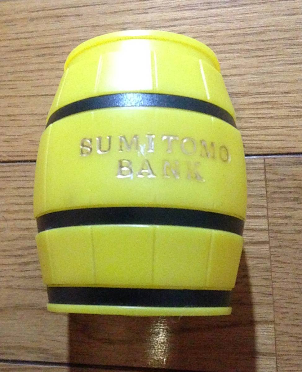  Sumitomo Bank sofvi .taru.. savings box ultra rare Vintage antique Showa Retro that time thing outside fixed form ordinary mai is free shipping!!