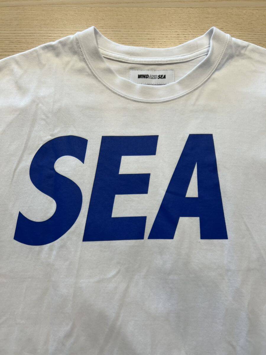 wind and sea 半袖Tシャツ 白 ホワイト+ブルー Mサイズの画像9