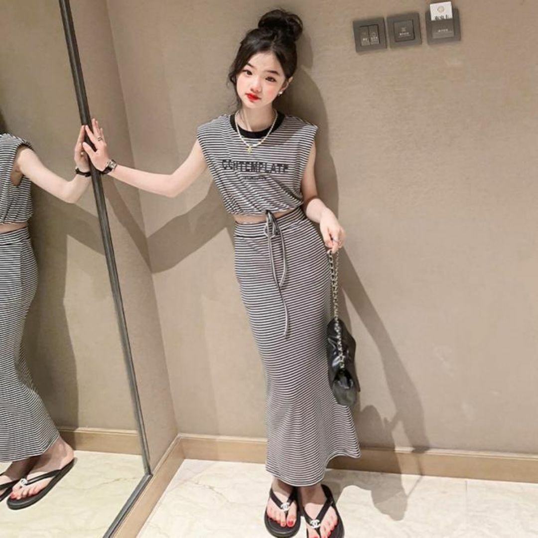 150cm Корея способ Kids девочка выставить 2 позиций комплект лето модный 