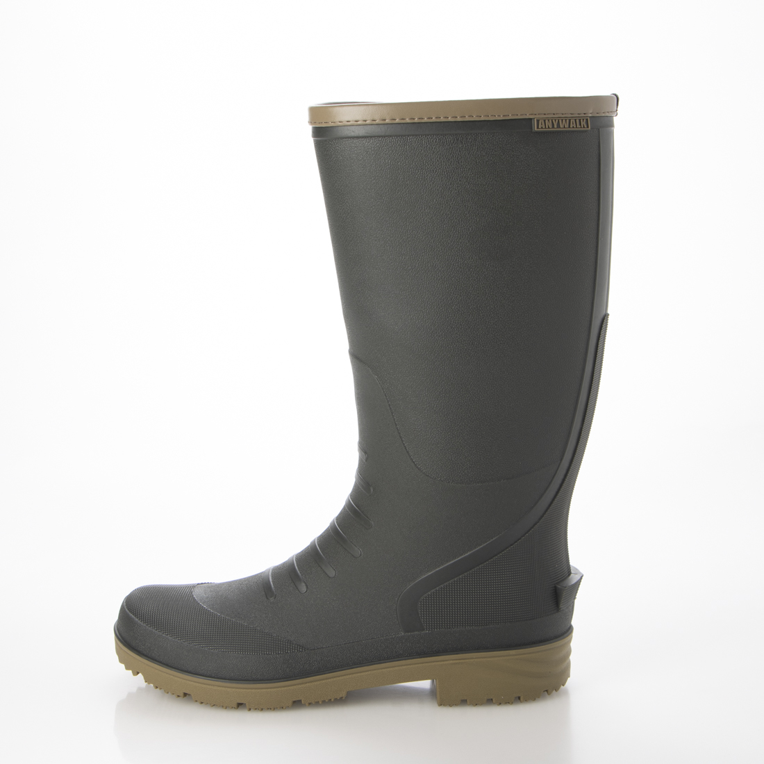  men's rain long boots rain shoes Work boots rain shoes complete waterproof . slide bottom anti-bacterial deodorization light weight khaki 23081-kha-m ( 25.0 - 25.5 )