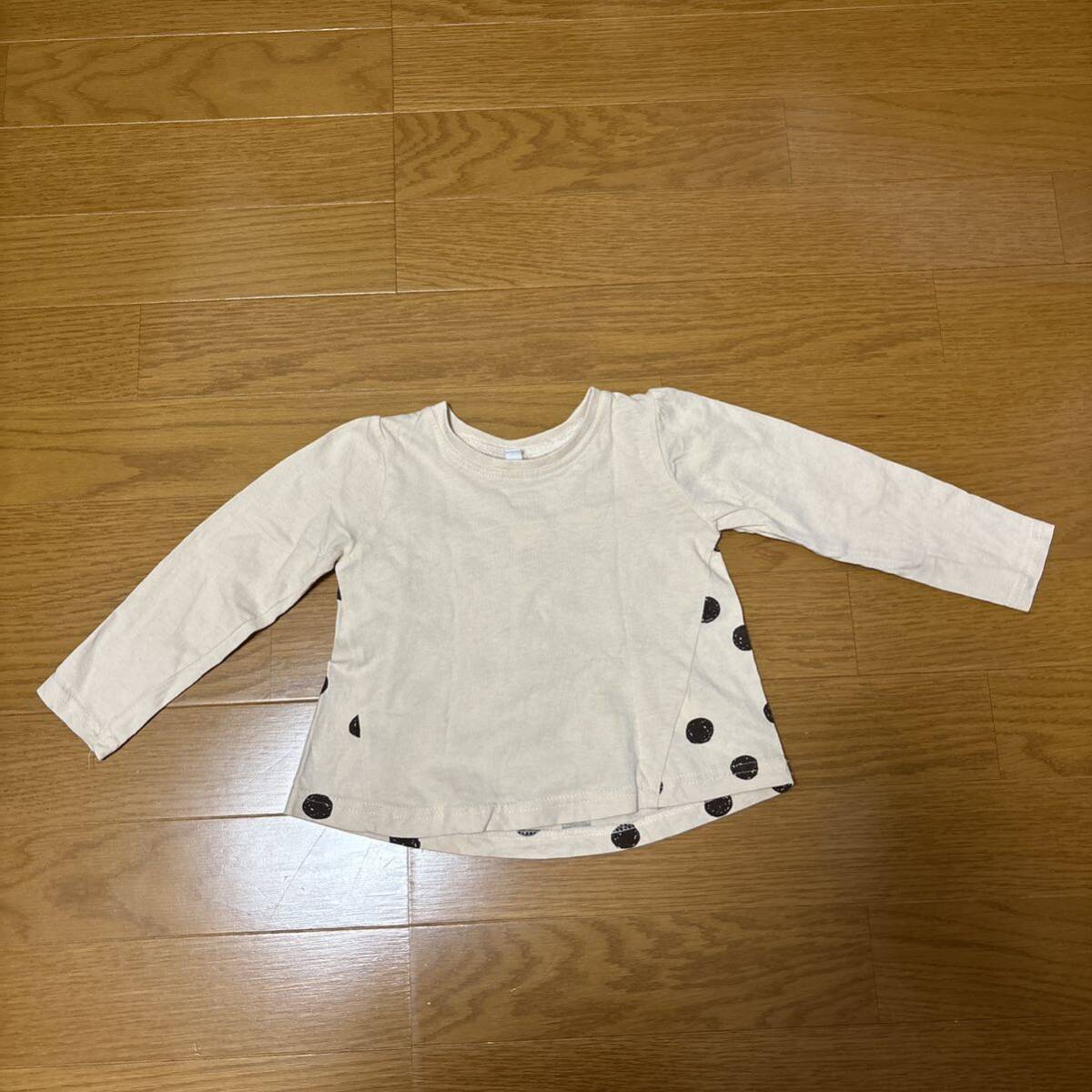 大阪府布綿製品工業組合 バック ドット柄 デザイン切り替え ロングTシャツ 95_画像1