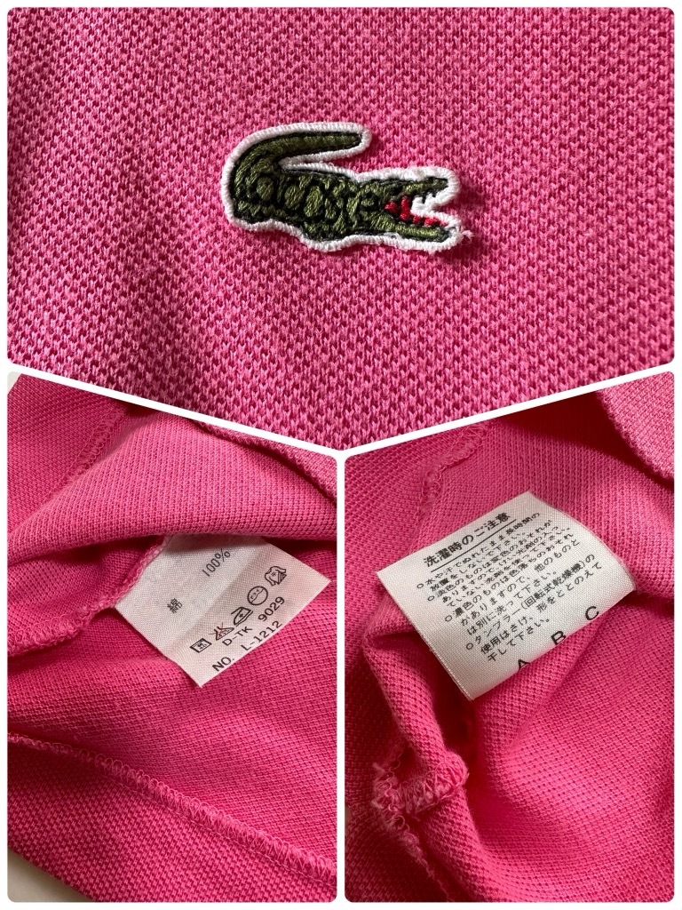 【訳あり】LACOSTE(ラコステ)半袖ポロシャツ / 鹿の子 メンズ4 ピンク系の画像5