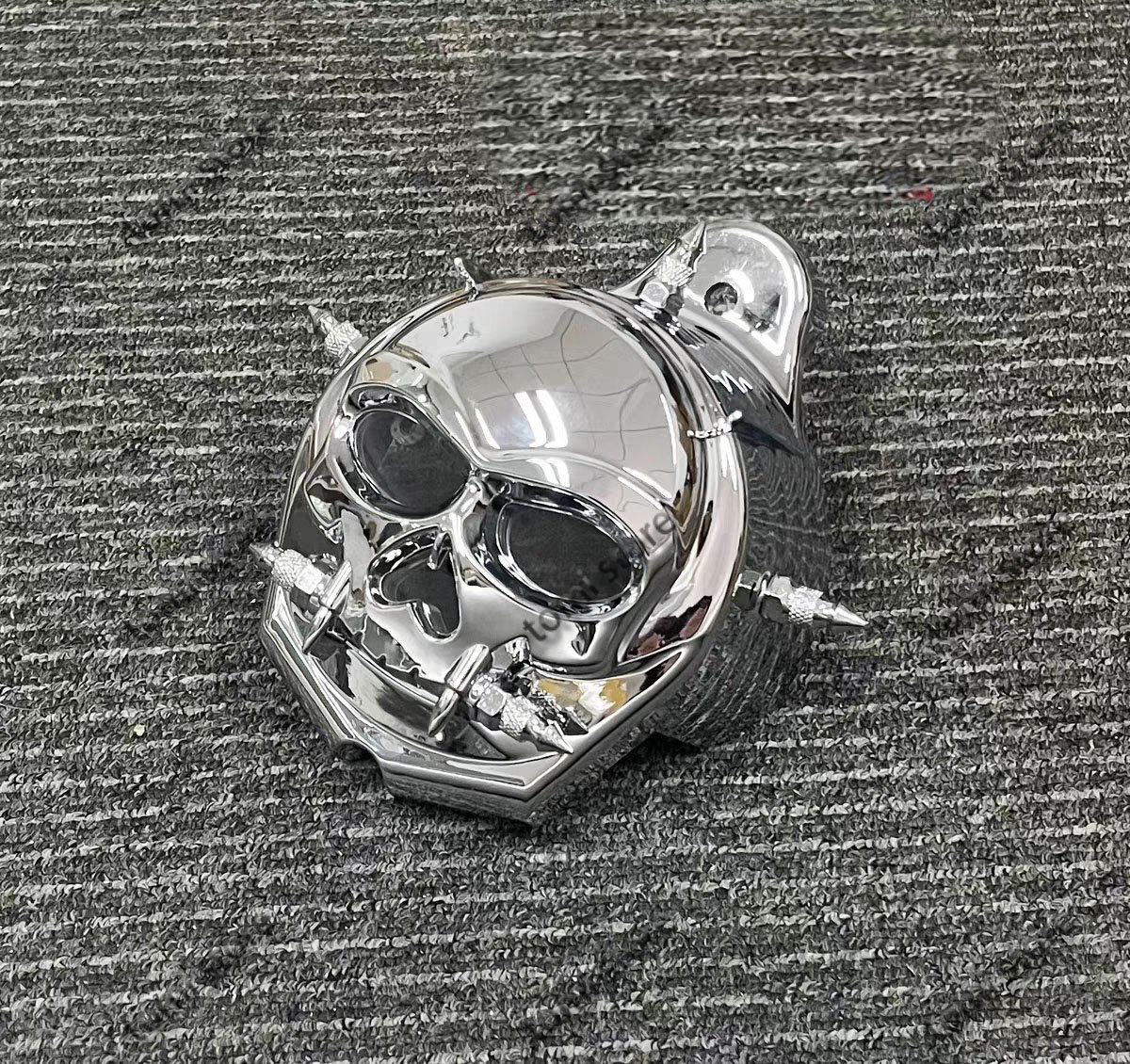 zombi cowbell horn cover Skull Harley Dyna touring Softail fld fxd fld flh Road King Street clear gold 