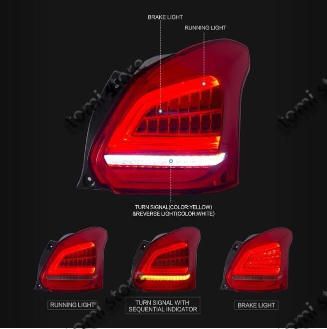 スズキスイフト ZC33S 流れるウインカー付き LEDテールランプ_画像4