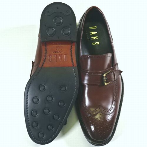 新品 madras製造 DAKS LONDON 日本製 本牛革 レザー ビジネスシューズ 靴 24.5cm 茶 マドラス ダックス ロンドン メンズ 男性 紳士用の画像2