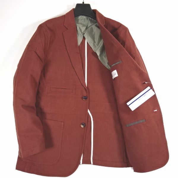 新品 SIMPLE LIFE シンプルライフ 定価2.09万 春 テーラードジャケット ブルゾン L 茶 コットン メンズ 男性 紳士用 シャツ カットソーにの画像2