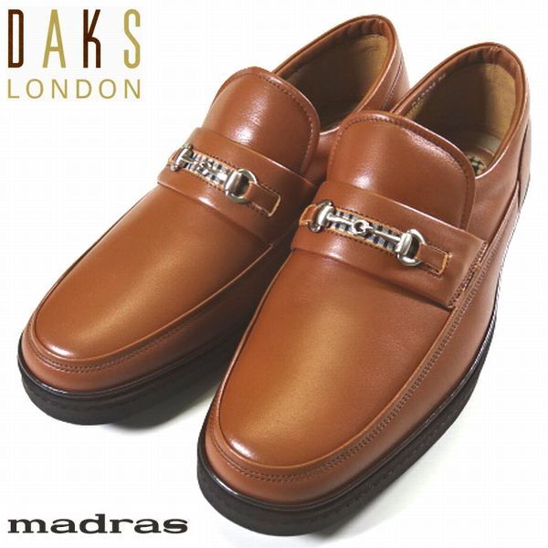 新品 マドラス製造 ダックス ロンドン 日本製 本牛革 レザー ビジネスシューズ 靴 26cm 茶キャ DAKS LONDON madras メンズ 男性 紳士用_画像1