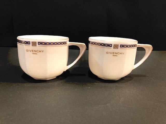 【新品】 GIVENCHY PARIS yamaka INTERNATIONAL ジバンシー カップ＆ソーサー 2客セット ペア 夫婦 洋食器 陶器 金縁 来客の画像2