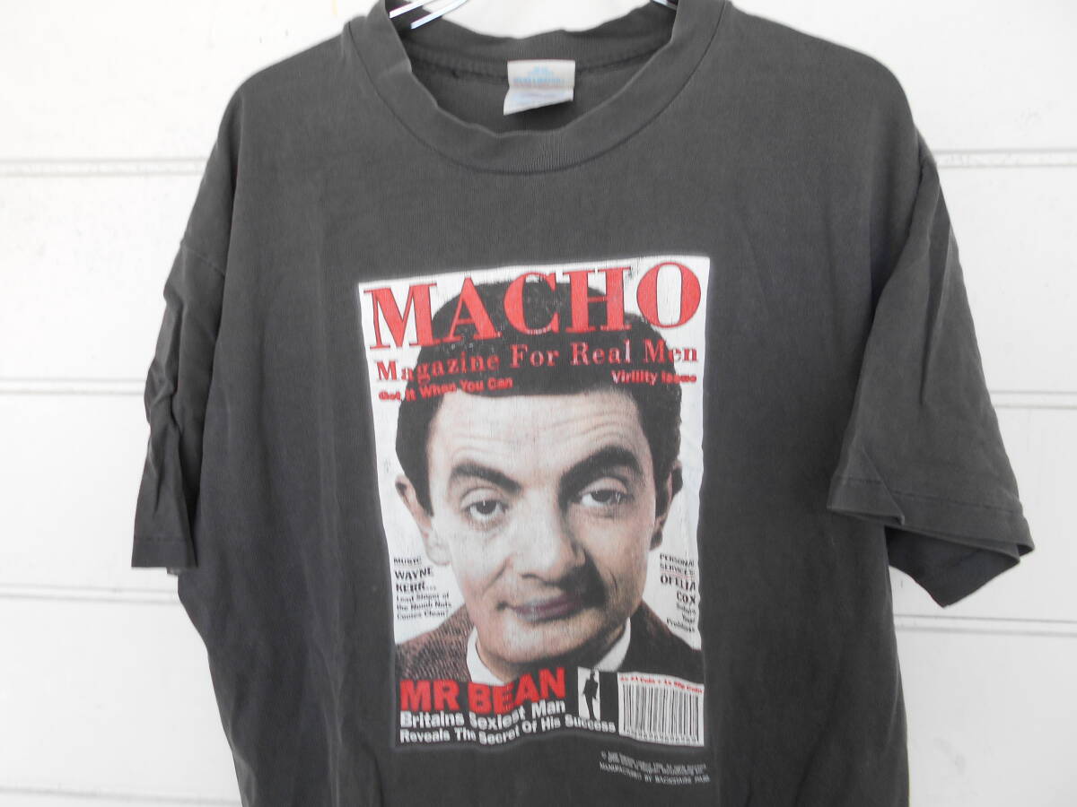 USA古着 1996年 VINTAGE OLD ミスタービーン ローワン・アトキンソン 柄 Tシャツ M 黒 コメディ ドラマ アメリカン ミニクーパー アメ車の画像2