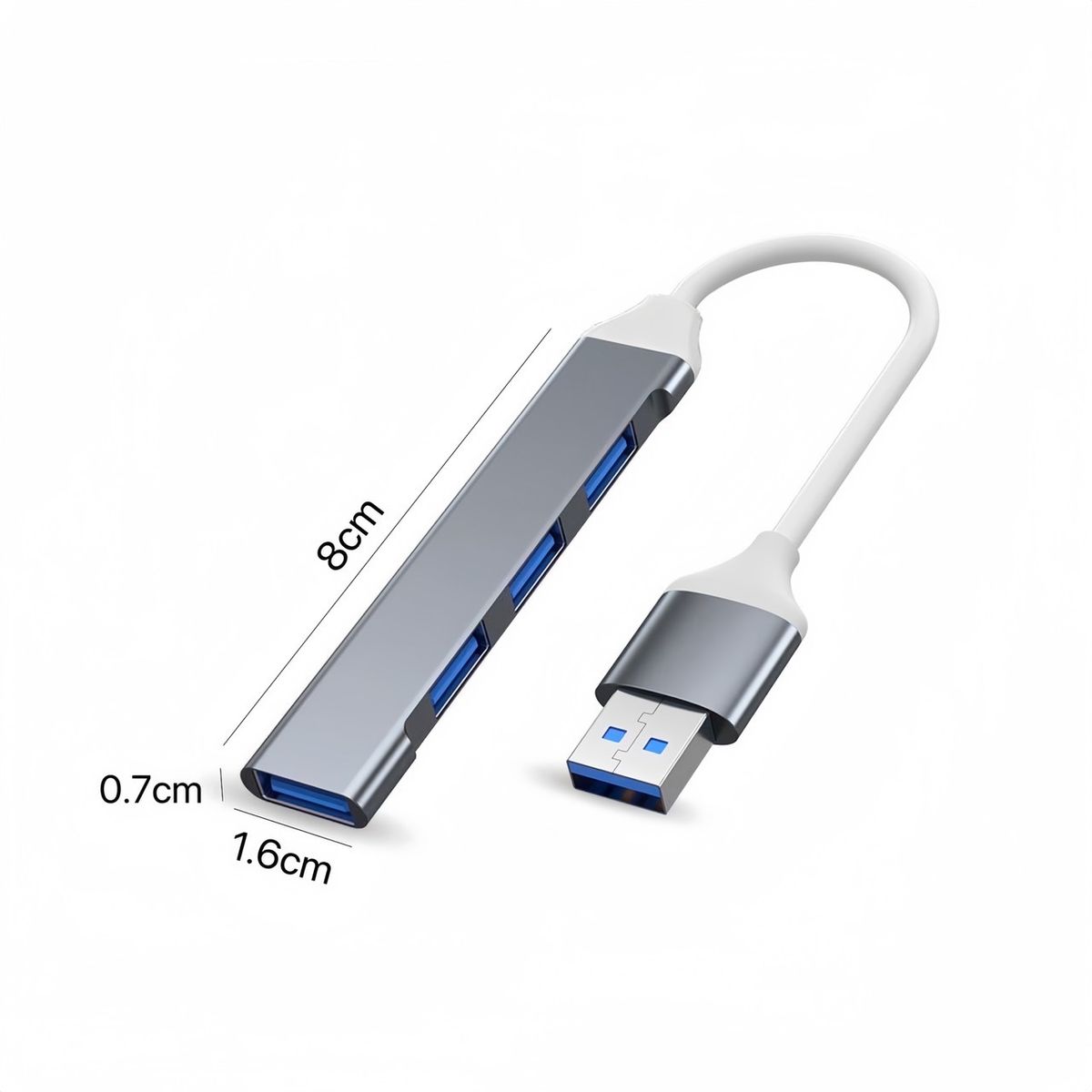 USBハブ 4ポート USB ハブ USB HUB 高速 USB3.0 ケーブル 10cm ディープグレー コンパクト ノートPC