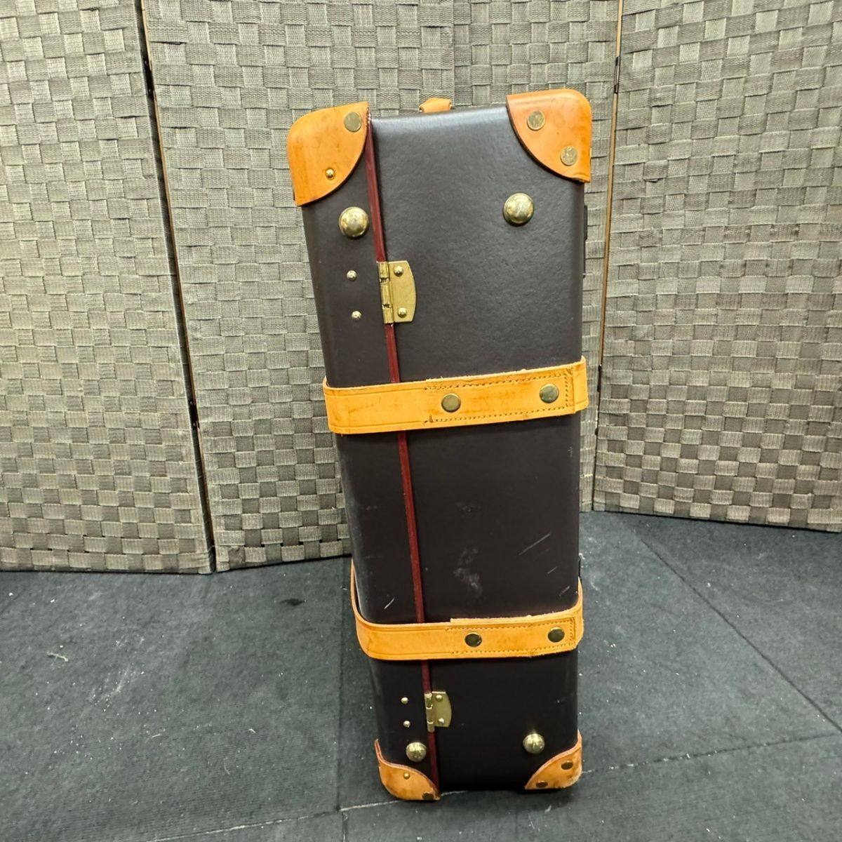 D810-K57-51 GLOBE TROTTER glove Toro ta- Carry case carry bag suitcase Brown key attaching approximately height 58× width 39× inset approximately 18cm⑥