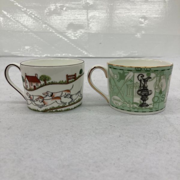 E108-O33-1752 WEDGWOOD HOME ウェッジウッド カップ&ソーサー 2点セット ハンティングシーン/MILLENNIUM 金彩 洋食器 まとめ ②_画像3