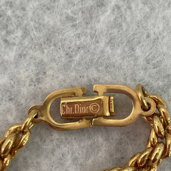 E104-^* Christian Dior Christian Dior колье 3 позиций комплект Gold цвет /CD Logo / стразы / цепь суммировать ②