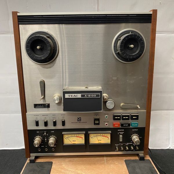 E505-O49-26 TEAC ティアック オープンリール ステレオテープデッキ A-6100/オーディオ 音響機器/通電OK ⑤の画像1