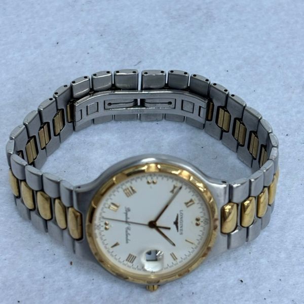 E614-D5-727◎LONGINES ロンジン Conquest コンクエスト 234 4035 パーペチュアルカレンダー クォーツ 白文字盤 コンビ メンズ 腕時計 ④の画像7