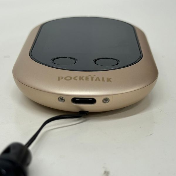 F862-K44-3662◎ SOURCENEXT ソースネクスト POCKETALK W ポケトーク ゴールドカラー 説明書/ネックストラップ付き 通電OK ②