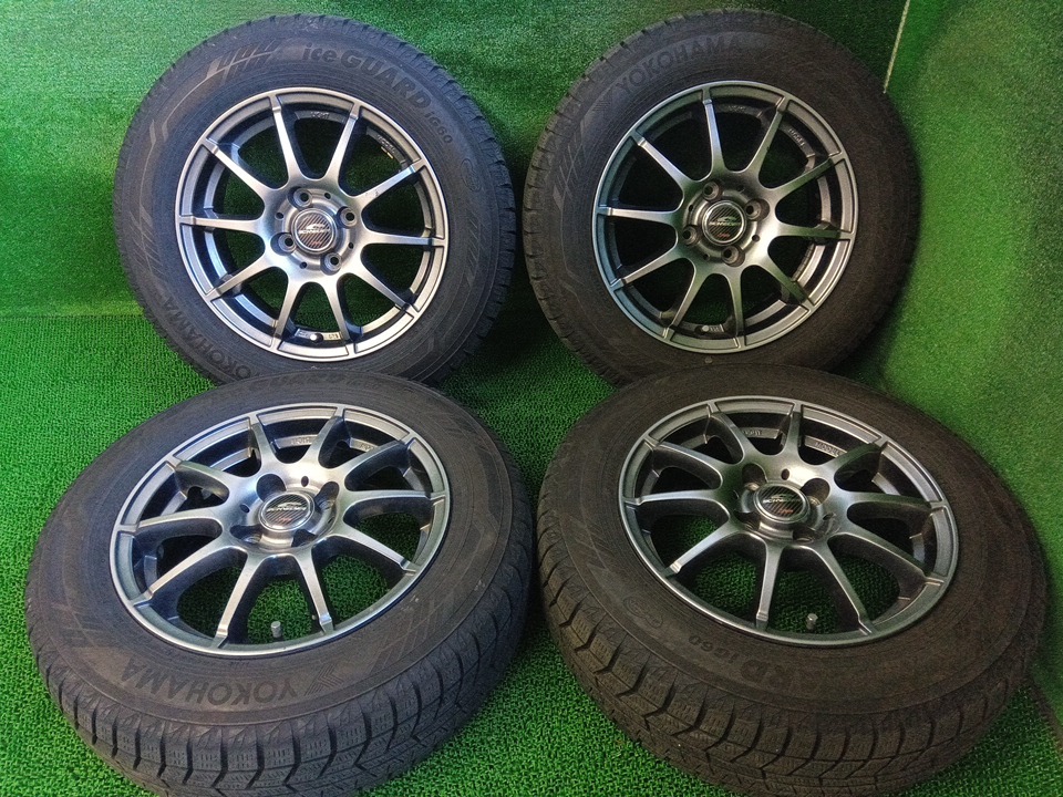 ヨコハマ iG60 175/70R14 社外 A-TECH SCHNEIDER 14×5.5J スタッドレス付4本 フィット等 中古 売切!!の画像1