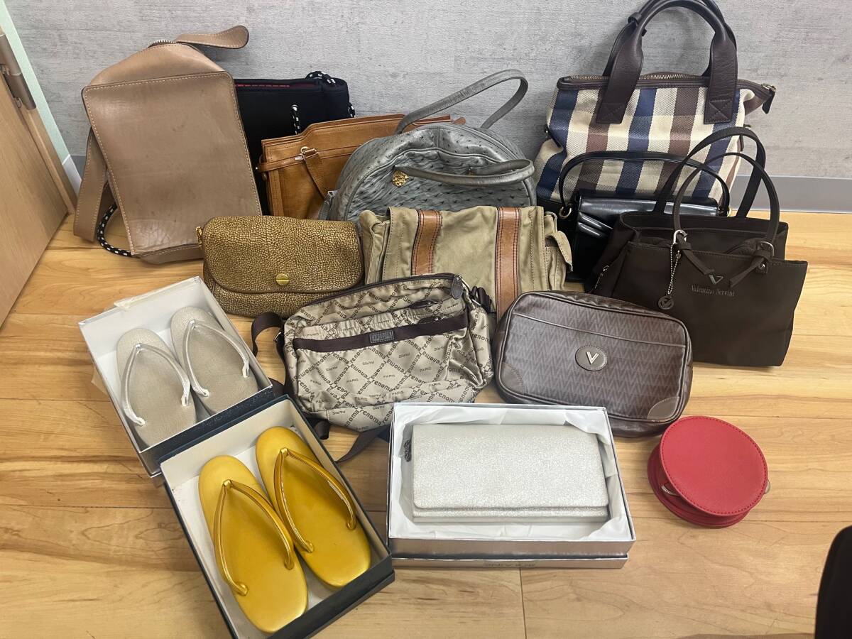 #5991A Ostrich Paul Smith Mario Valentino renoma BORBONESE Princess Creation MARUEM etc. bag * small articles large amount . summarize 15 point set 